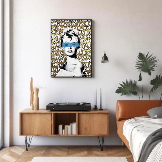 Pop Art Art Print with Brigitte Bardot Motif, Paper, Black (photo 2 of 5)