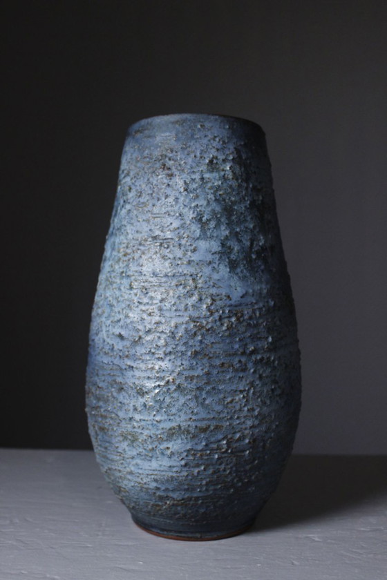 Silberdistel Studio Keramik - Clay Vase with Satin Blue Glaze, 1950s – Ceramic (photo 2 of 8)