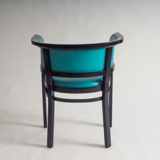 Image 1 of Poltrona nera con pelle turchese di Marcel Kammerer per Thonet