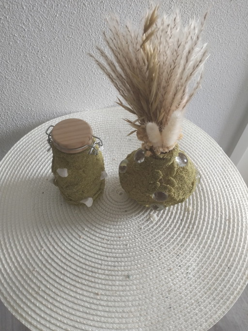 Ensemble vase et pot de rangement