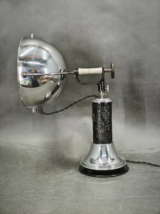 Lampe de table réglable en quartz chromé de style Bauhaus Hanau, années 1930, Allemagne