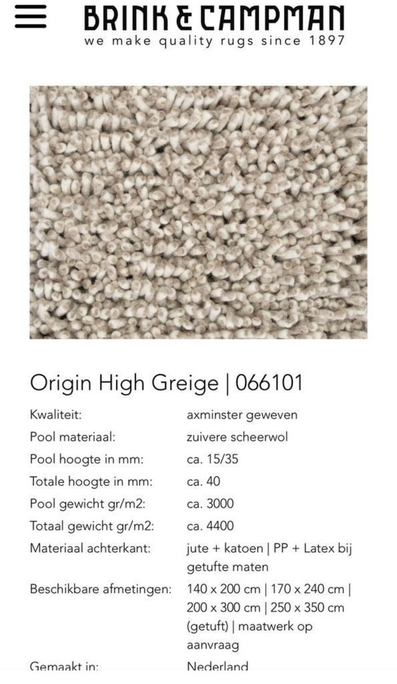 Image 1 of Brink and Campman Origin Greige carpet