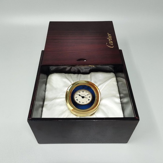 Image 1 of 1960s Gorgeous Cartier Desk Travel Alarm Clock Pendulette. Made in Swiss