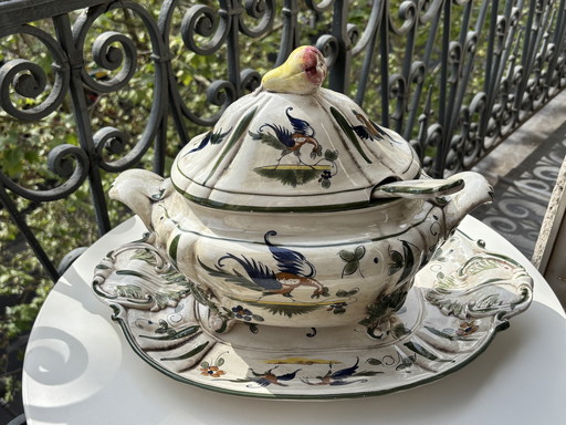 Soupière Capodimonte Faïance estilo Renacimiento 