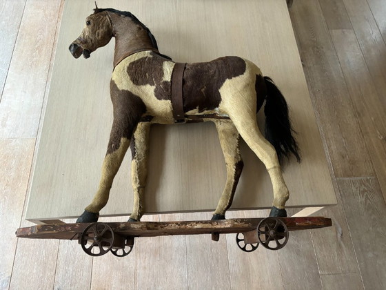Antiek speelgoedpaard op wielen (Engeland, ca. 1880) – Decoratieve objecten, Wood (photo 8 of 10)