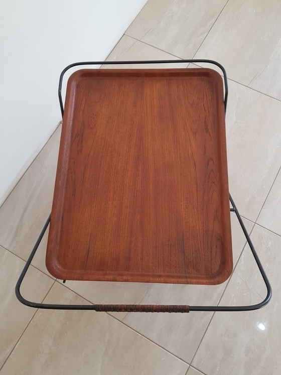 Mid-Century Modern Teak Servierwagen von Paul Nagel f&uuml;r Jie Gantofta, Schweden, 1960er – polished steel (photo 2 of 11)