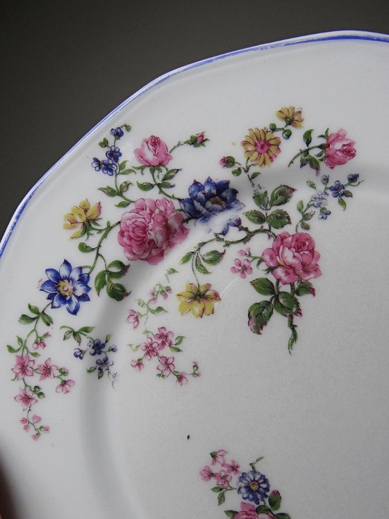Image 1 of 7 Bernardaud Limoges porcelain dessert plates with floral decoration from the 1920s-1950s