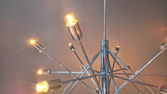 Image 1 of Vintage chrome sputnik style chandelier, 1970s