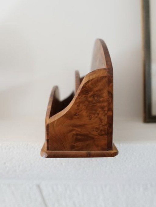 Porte lettres vintage en loupe d'orme