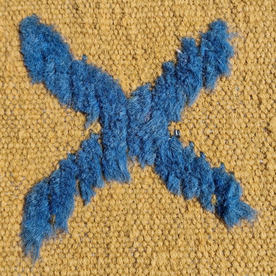 Modern Mosterdgeel Reliëf Vloerkleed | Handgeweven & Handgeknoopt Wollen Tapijt | Getextureerd Hedendaags (photo 11 of 11)