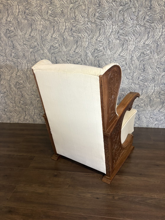 Poltrona Classica, Poltrona a Orecchioni Vintage – Poltrone, Textile, Wood (photo 5 of 6)