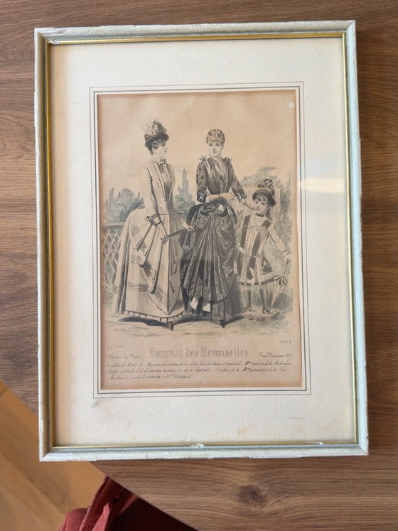 Antikes französisches Modedruck-Journal des Demoiselles, gerahmt – Gemälde & Zeichnungen, Paper (photo 4 of 5)