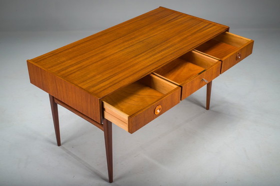 Image 1 of Mid Century Teakholz-Schreibtisch, zugeschrieben Bartels Works, 1960er Jahre
