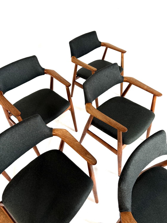 6x GM11 restaurées, Glostrup Møbelfabrik ‘60 – Chaises de salle à manger, Wood, Wool (photo 5 of 15)