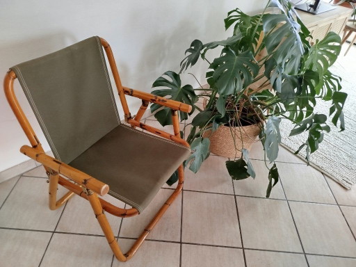 3x 1960s bamboo folding chairs – Dal Vera, tuinstoelen