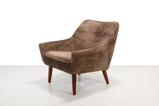Danish design armchair in brown faux sheepskin – fauteuils, Scandinavian (photo 2 of 6)