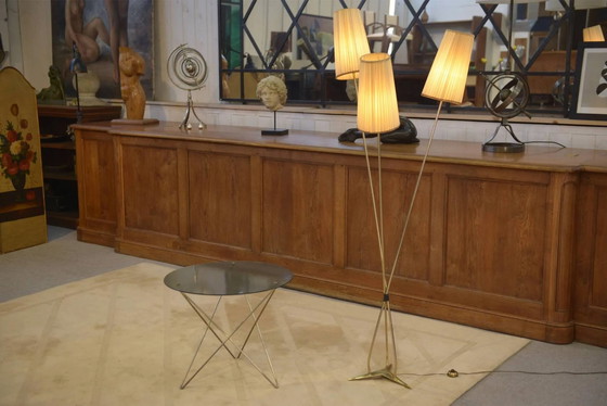 Tavolino in ottone e vetro, design anni '60. – Tavolini, Cristallo (photo 6 of 7)