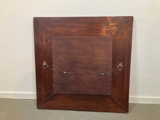 Image 1 of Grande specchio in finto bambù e pelle, stile Adnet