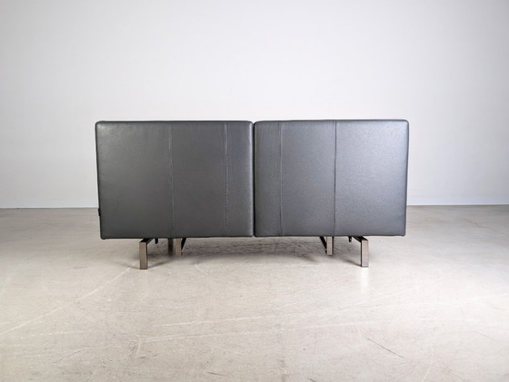 Image 1 of Original Brühl Amber Zweisitzer Sofa Couch Leder grau Design