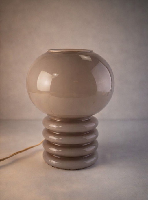 Original Glashütte Limburg spherical table lamp from the 1970s