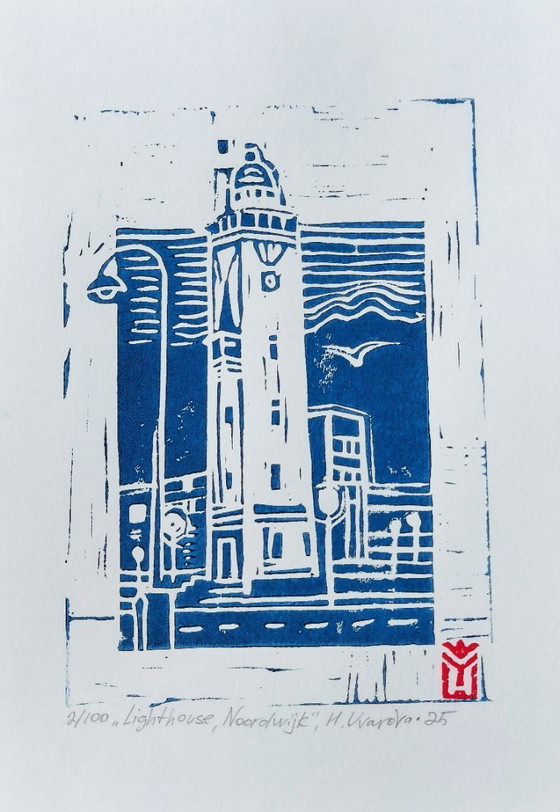 Image 1 of Faro linolevigato, stampa lino a4