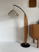 Lampe vintage en aulne en forme de canne à pêche, Domus ‘80