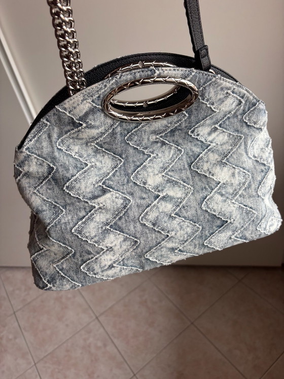 Borsa Gaëlle Paris in Denim Effetto Chevron, Borse a mano, Metallo, Skai, Nero (foto 6 di 13)