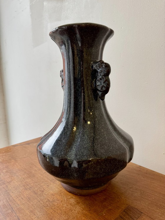 Image 1 of Jarrón de cerámica de estudio chino con esmalte flameado