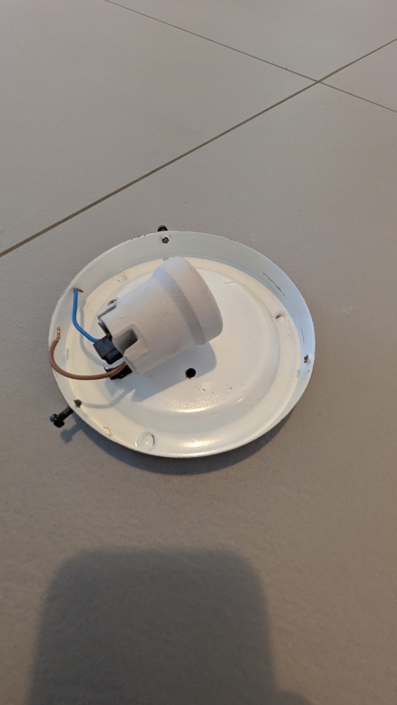 Image 1 of Lampada da soffitto vintage in vetro ghiaccio anni '70 Honsel