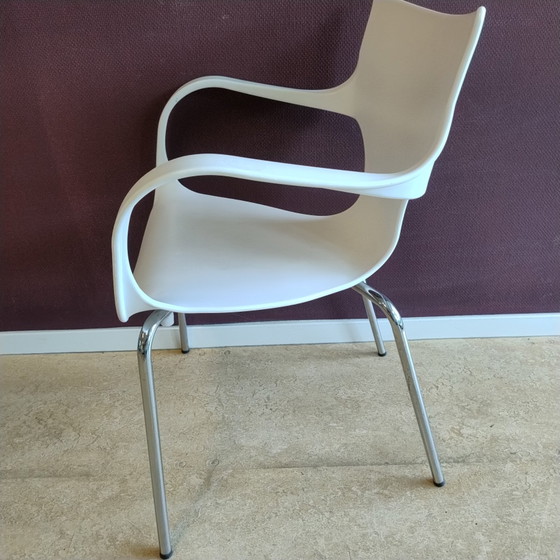Image 1 of Designerstuhl/Bürostuhl Lyon (8-teilig) – Weiß – Luxuriöses Aussehen – Stapelbar