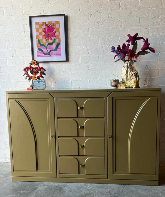 Image 1 of Buffet postmoderne des années 1970 aux lignes Art déco (restylé)