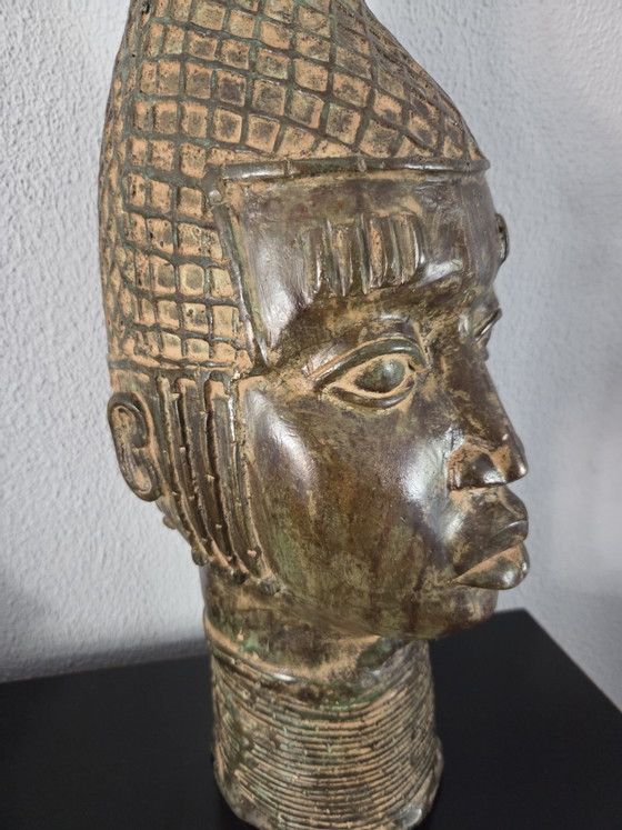 Benin Bronze Head Queen Mother (Iyoba) Idia – Sculpture (photo 4 of 13)
