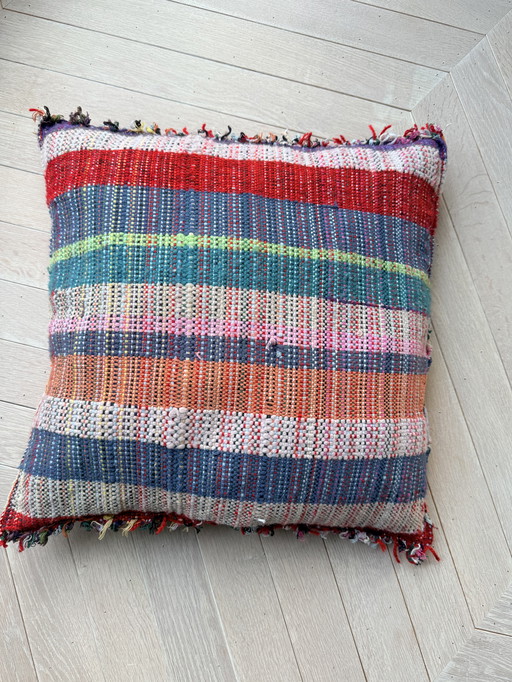 1x kleurrijk geweven kussen, Menno Kroon