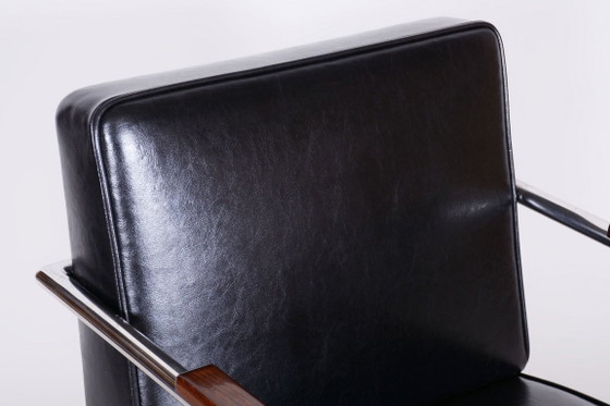 Paar gerestaureerde Bauhaus-fauteuils, van Mücke-Melder, Leer, Tsjechisch, jaren dertig – Leather, Wood (photo 7 of 14)