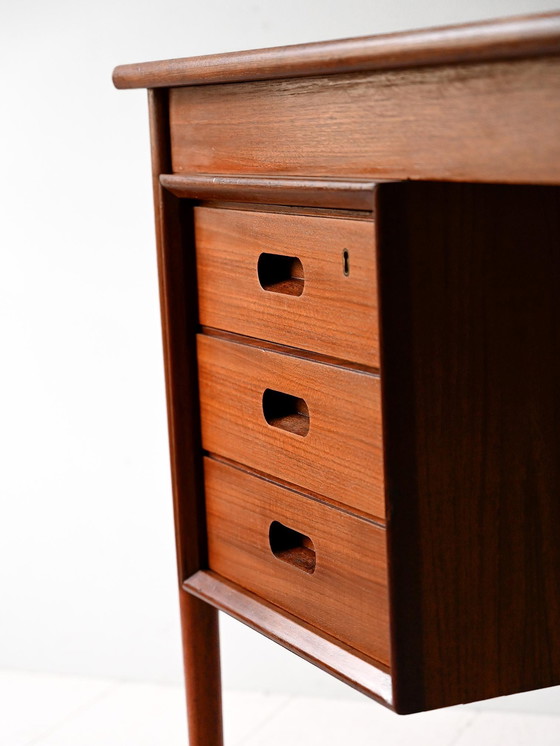 Image 1 of Scandinavian Teak Desk with Three Drawers, 1950s/60s