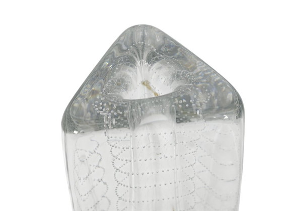 Image 1 of Vaso triangolare in vetro trasparente "a chiodo" - design Floris Meydam - 1956 - prodotto da Glass Factory Leerdam