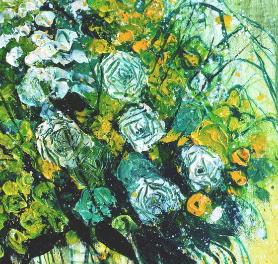 Image 1 of Stilleben mit weißen Rosen