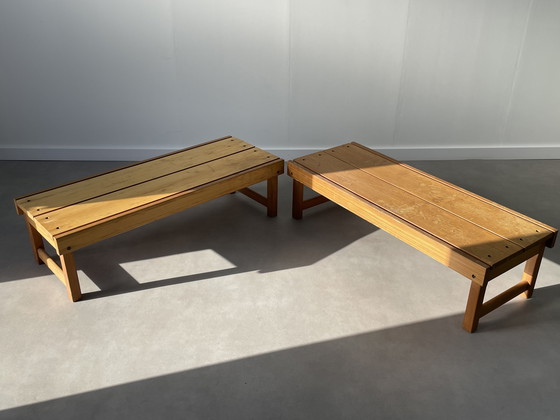 Image 1 of 2 x Rastad & Relling vintage houten bankjes