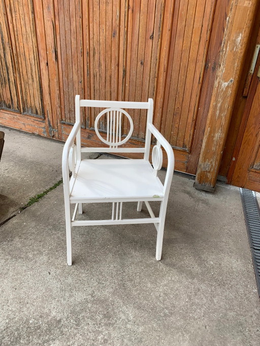 Chaise Art Déco Peinte en Blanc, 1930
