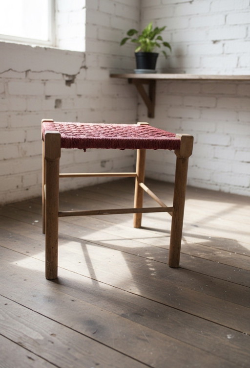 Krukje Deense stijl jaren vintage in tessuto intrecciato anni '60 