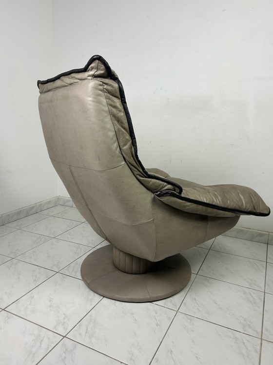 Image 1 of Vintage leren fauteuil draaifauteuil