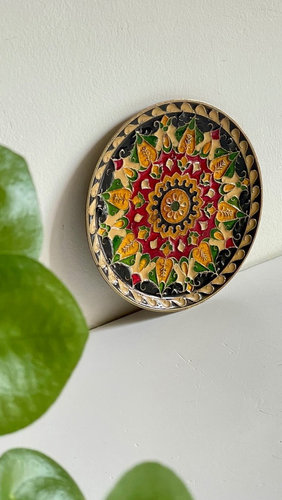 Image 1 of Vintage messing bord met vakjes