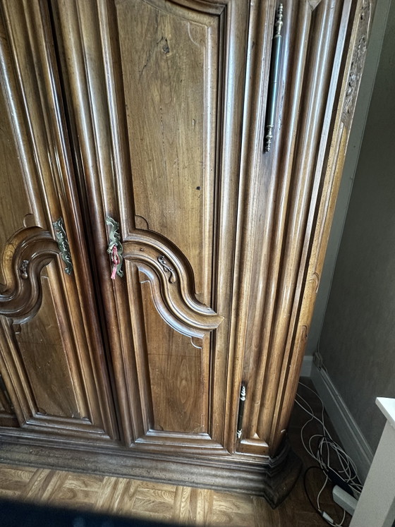 Ropero alsaciano Luis XV de nogal macizo, siglo XVIII – Armoire Alsacienne 18 e siècle, Wood, Vintage (photo 13 of 15)