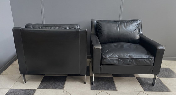 Image 1 of 2 black leather Tecta chairs by Hans Konecke 1960s model D45