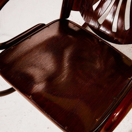 Image 1 of MK8961 Sedia a dondolo in faggio restaurata di Gustav Siegel per Jacob & Josef Kohn