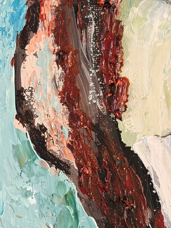 Image 1 of Pine II – Organic abstract painting with heavy texture | Acrylic on canvas | 50x50 cm
