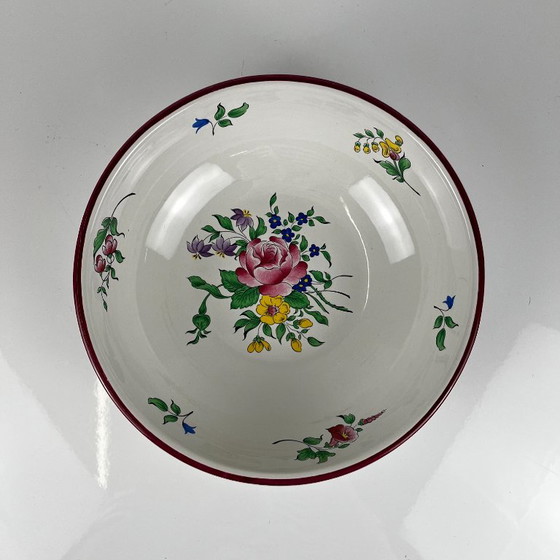 PM Salad Bowl, Réverbère Model By KG Lunéville, Rose Pattern – Crockery, Ceramic (photo 3 of 5)