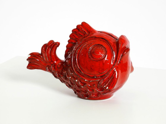 Image 1 of Beautiful 1960s ceramic fish money box by Aldo Londi for Bitossi Italy