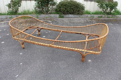 Letto vintage in rattan italiano anni '50/'60