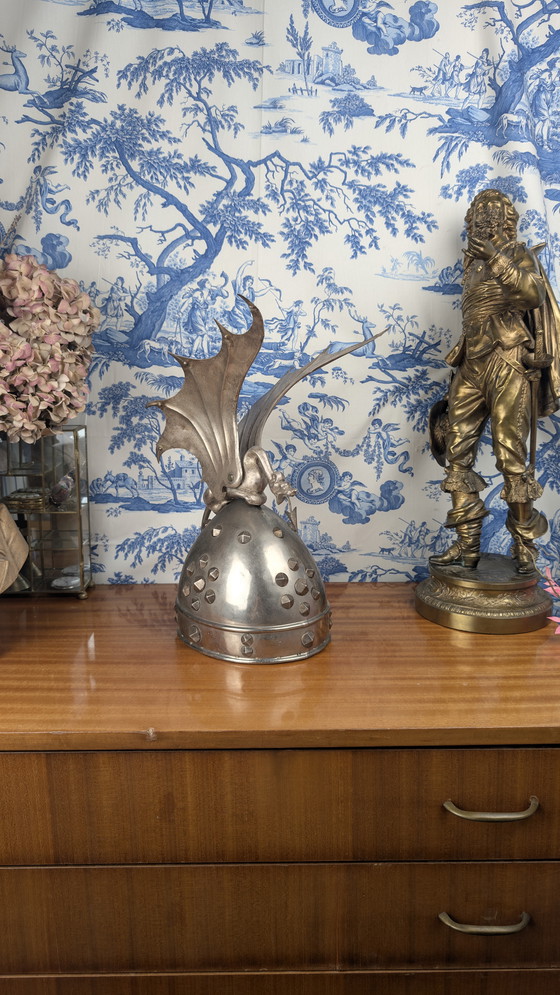 Image 1 of Fantástico casco de metal de Sigurd el Dragón, atrezo de ópera del siglo XIX